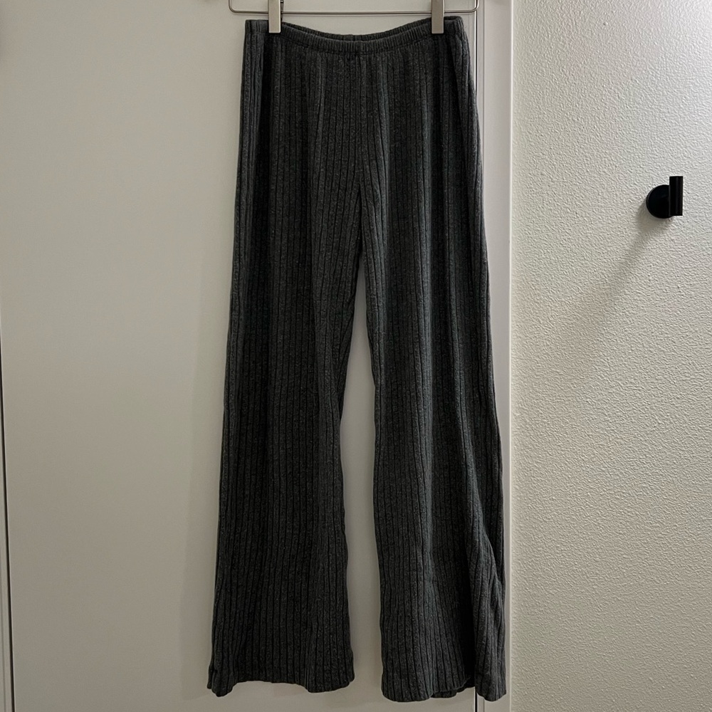 DONNI. Sweater Rib Wide-Leg Pants